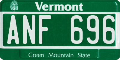 VT license plate ANF696