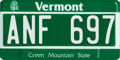 VT license plate ANF697