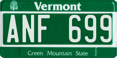 VT license plate ANF699