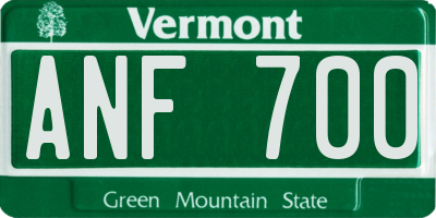VT license plate ANF700