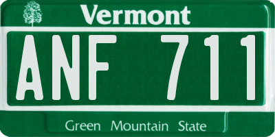 VT license plate ANF711