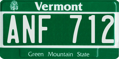 VT license plate ANF712