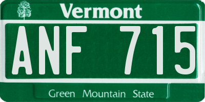 VT license plate ANF715