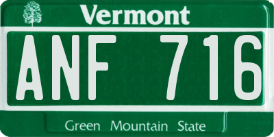 VT license plate ANF716