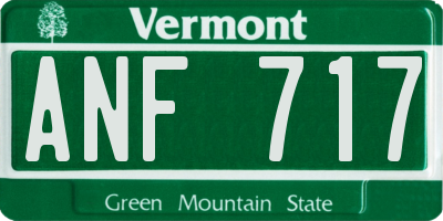 VT license plate ANF717