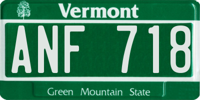 VT license plate ANF718
