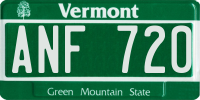 VT license plate ANF720