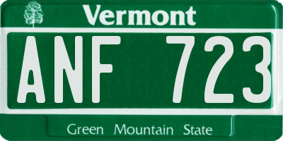VT license plate ANF723