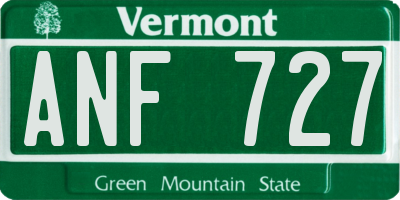 VT license plate ANF727