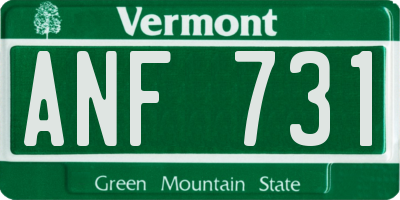 VT license plate ANF731