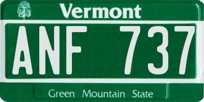VT license plate ANF737