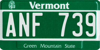 VT license plate ANF739