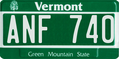 VT license plate ANF740