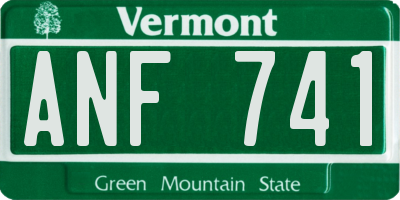VT license plate ANF741