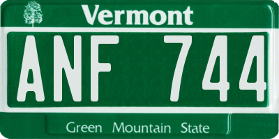 VT license plate ANF744