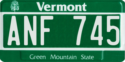 VT license plate ANF745