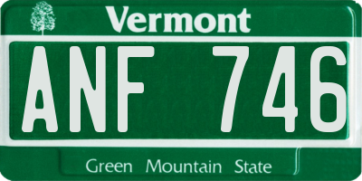 VT license plate ANF746