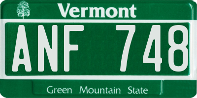 VT license plate ANF748