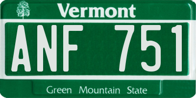 VT license plate ANF751