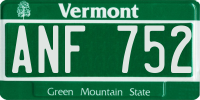 VT license plate ANF752