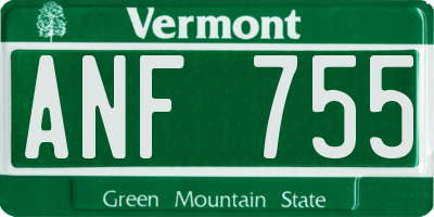 VT license plate ANF755
