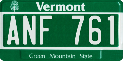 VT license plate ANF761