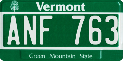VT license plate ANF763