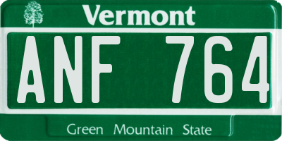 VT license plate ANF764