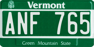 VT license plate ANF765