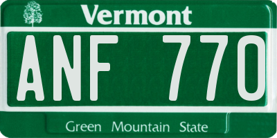 VT license plate ANF770