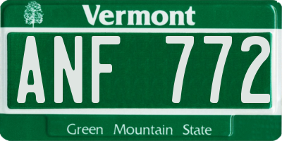 VT license plate ANF772