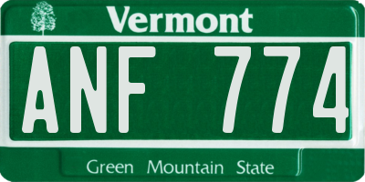 VT license plate ANF774