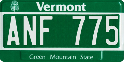 VT license plate ANF775