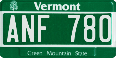 VT license plate ANF780