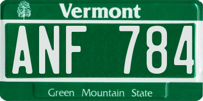 VT license plate ANF784