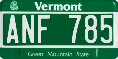 VT license plate ANF785