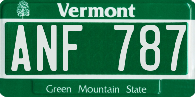 VT license plate ANF787
