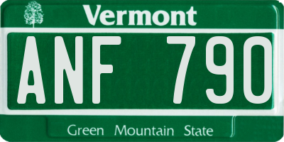 VT license plate ANF790