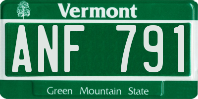 VT license plate ANF791