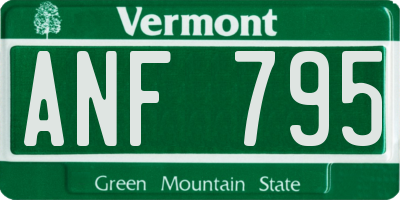 VT license plate ANF795