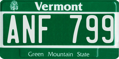 VT license plate ANF799