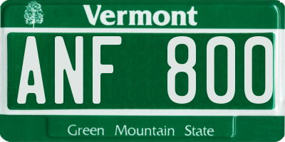 VT license plate ANF800