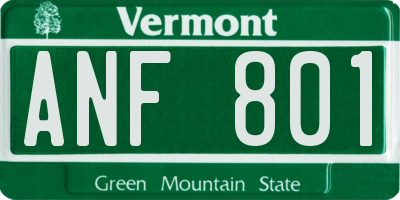 VT license plate ANF801