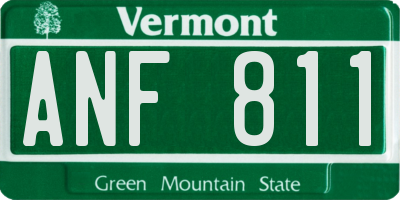 VT license plate ANF811