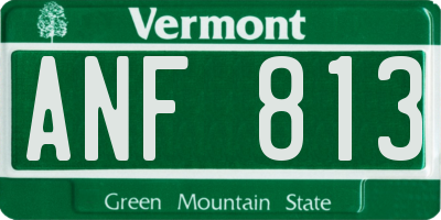 VT license plate ANF813