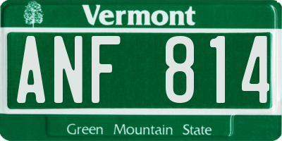 VT license plate ANF814