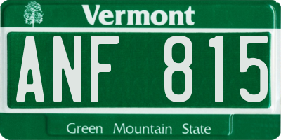 VT license plate ANF815