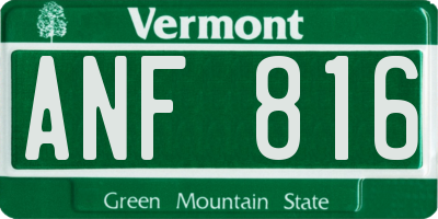 VT license plate ANF816