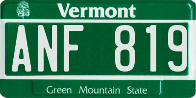 VT license plate ANF819