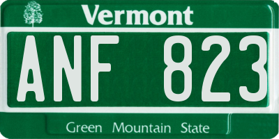 VT license plate ANF823